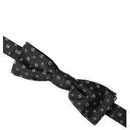Black Silk Fantasy Adjustable Neck Men Papillon Bow Tie