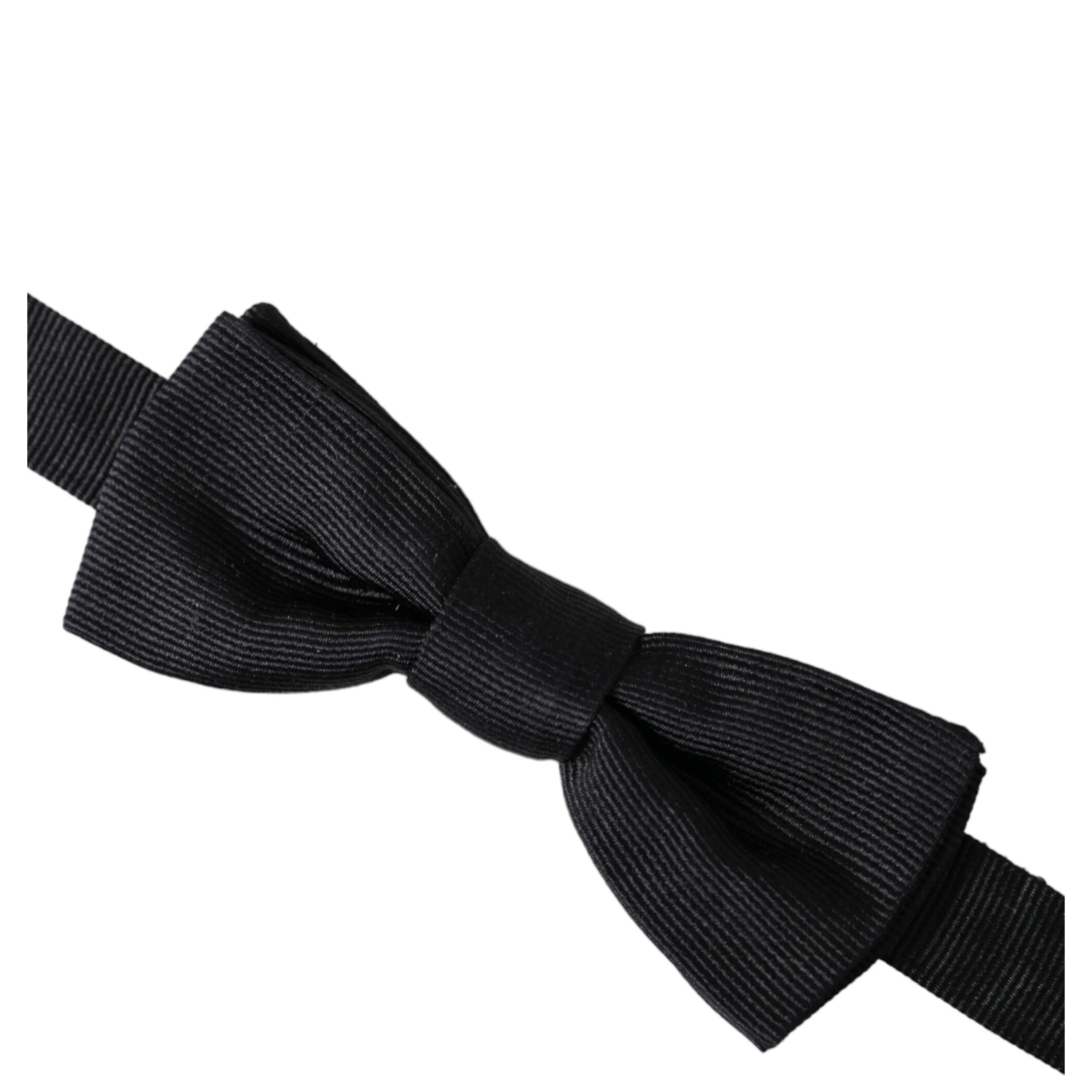 Black Silk Adjustable Neck Men Bow Tie
