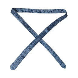 Blue Patterned 100% Silk Adjustable Men Tie