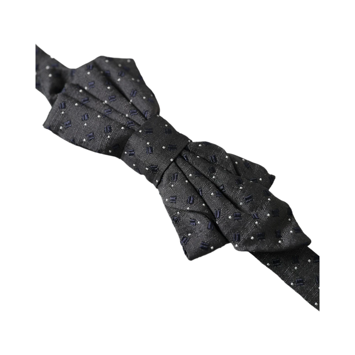 Black Silk Patterned Adjustable Neck Men Papillon Bow Tie