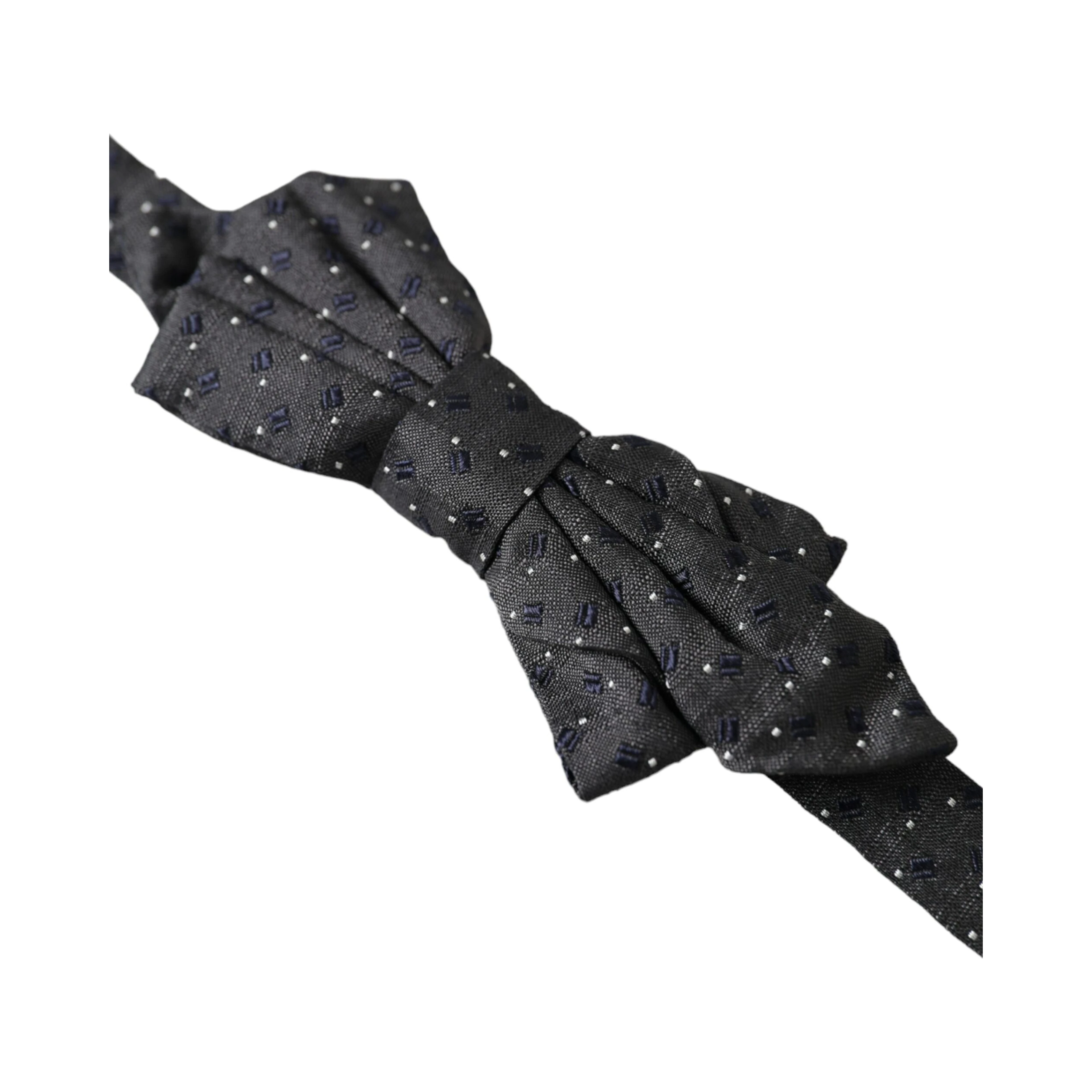 Black Silk Patterned Adjustable Neck Men Papillon Bow Tie