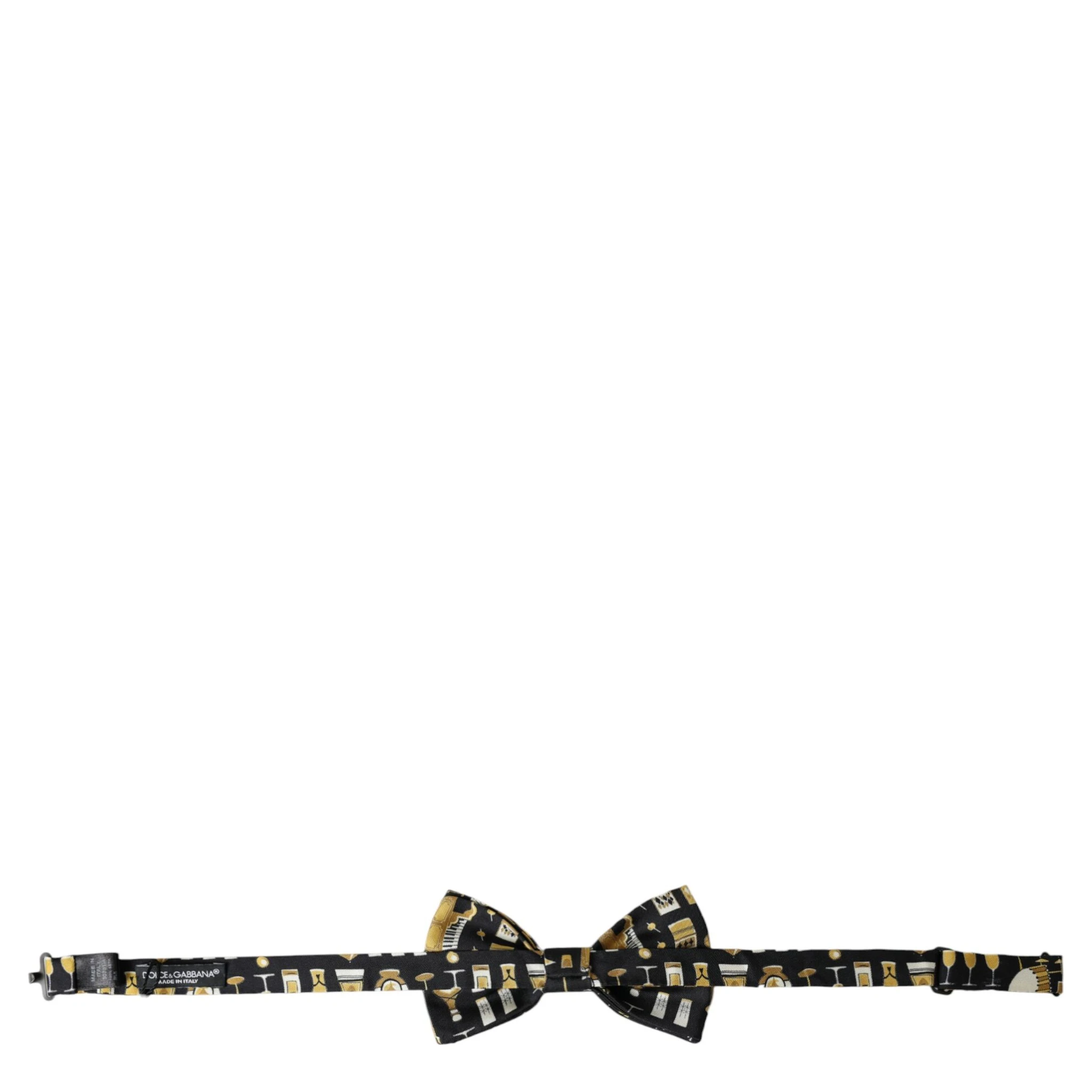 Black Silk Cocktail Adjustable Neck Men Bow Tie