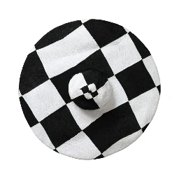 Black White Checkered Wide Brim Floppy Hat