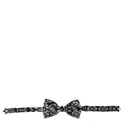 Black White Printed Adjustable Neck Men Bow Tie