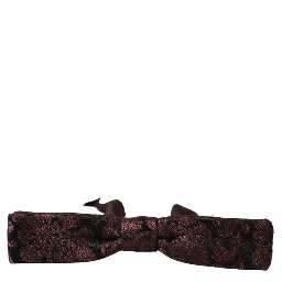 Maroon Floral Silk Adjustable Neck Men Bow Tie