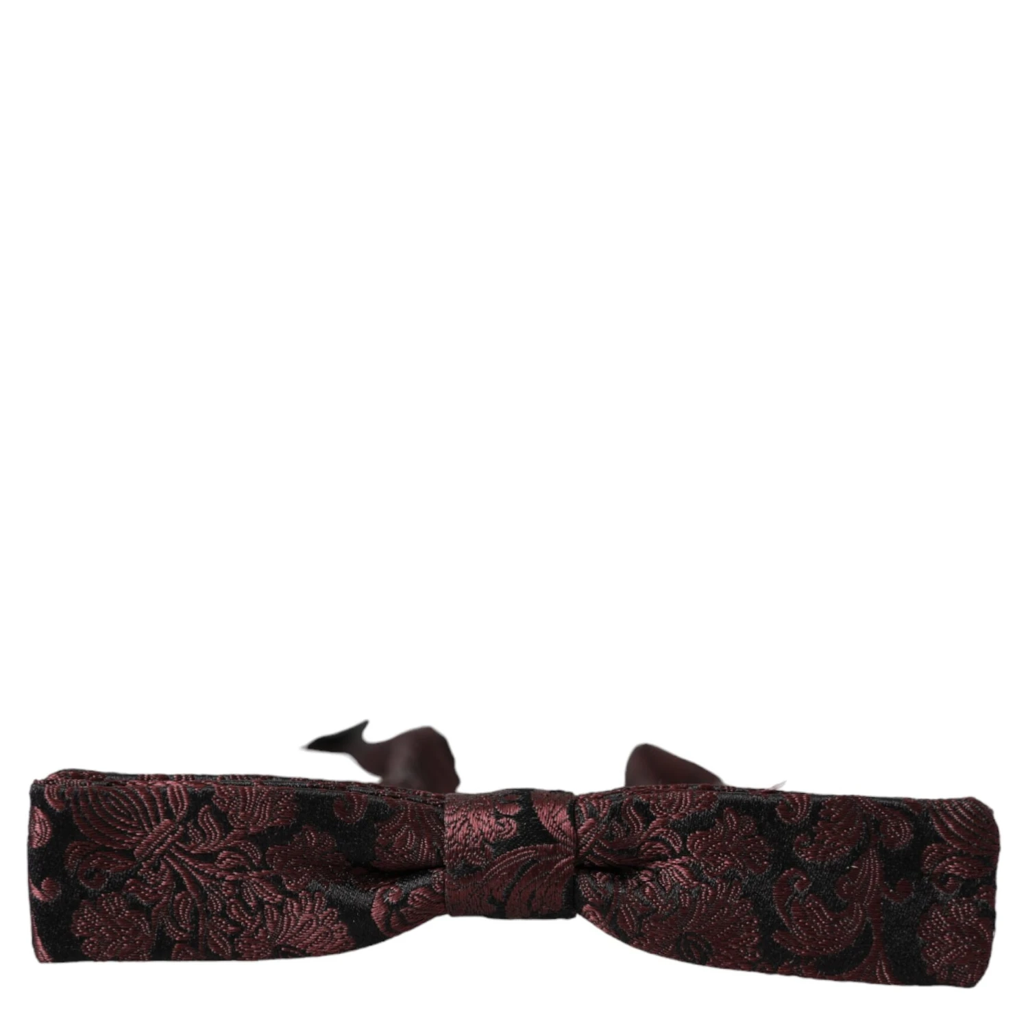 Maroon Floral Silk Adjustable Neck Men Bow Tie