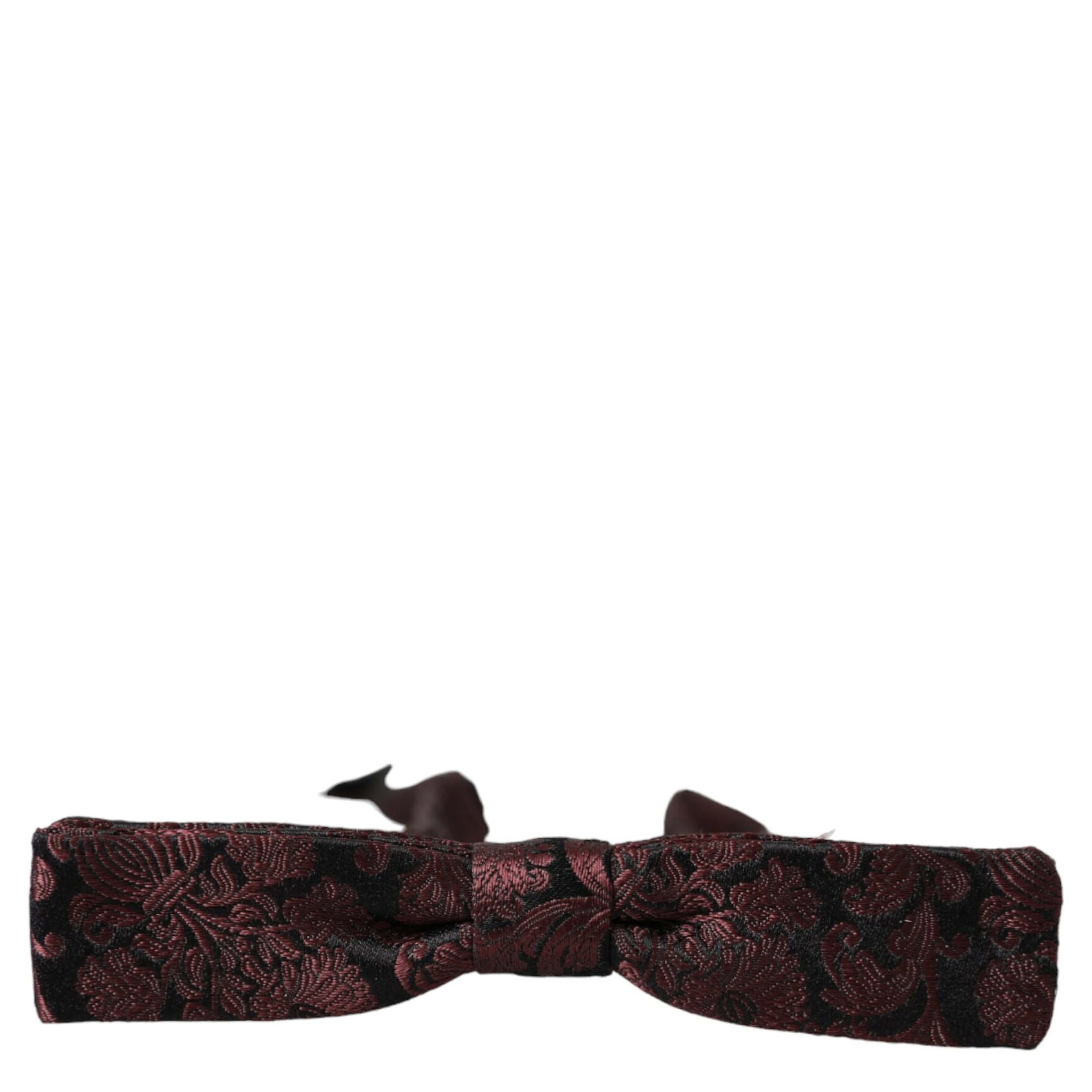 Maroon Floral Silk Adjustable Neck Men Bow Tie