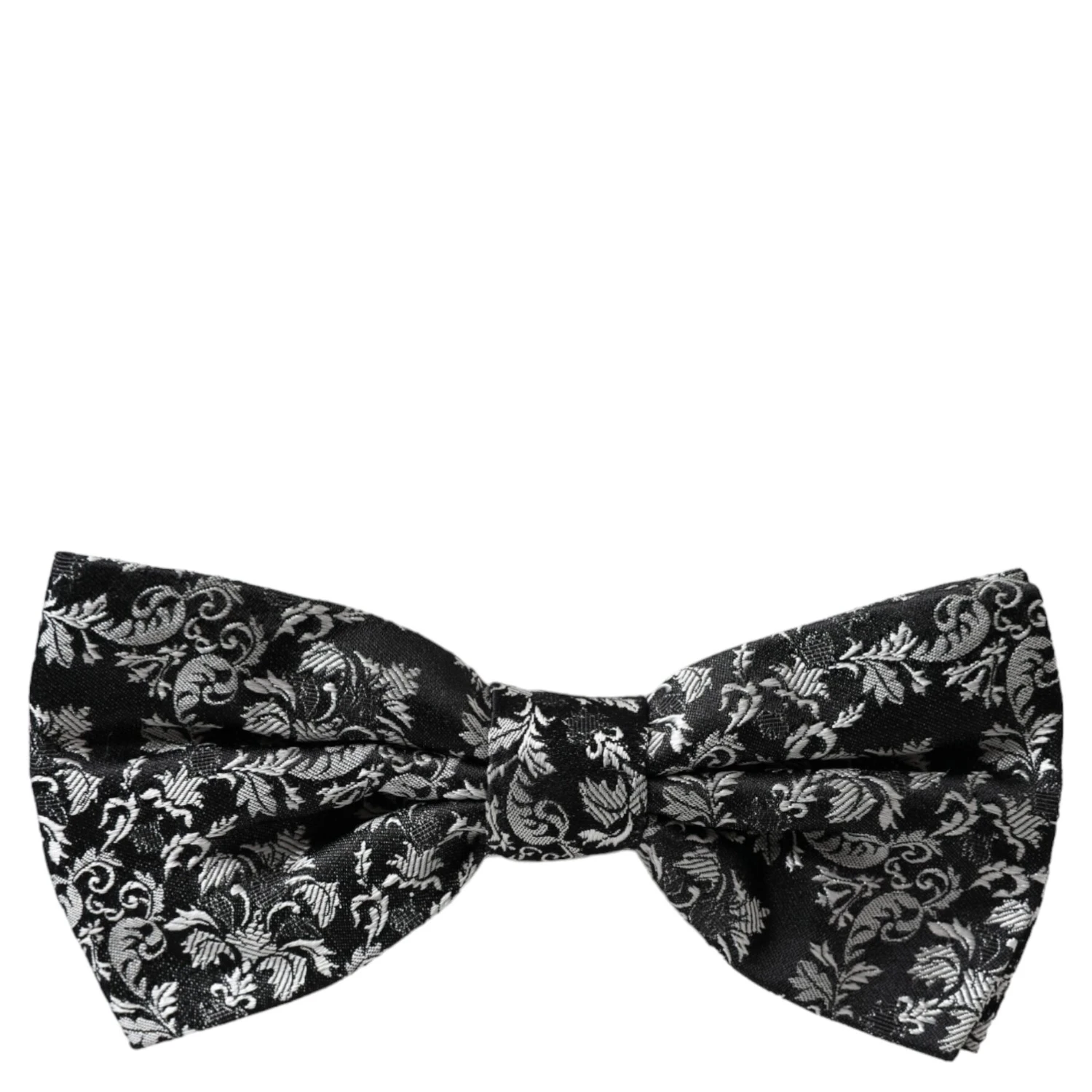 Black Floral Silk Adjustable Neck Men Bow Tie