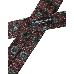 Maroon Floral 100% Silk Adjustable Men Tie