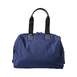 Blue Nylon Calfskin Hand Shoulder Duffel Bag