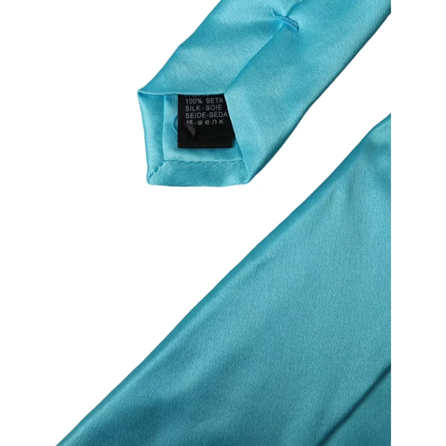 Light Blue Satin Silk Wide Adjustable Men Tie