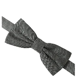 Gray Silk Patterned Adjustable Neck Men Papillon Bow Tie