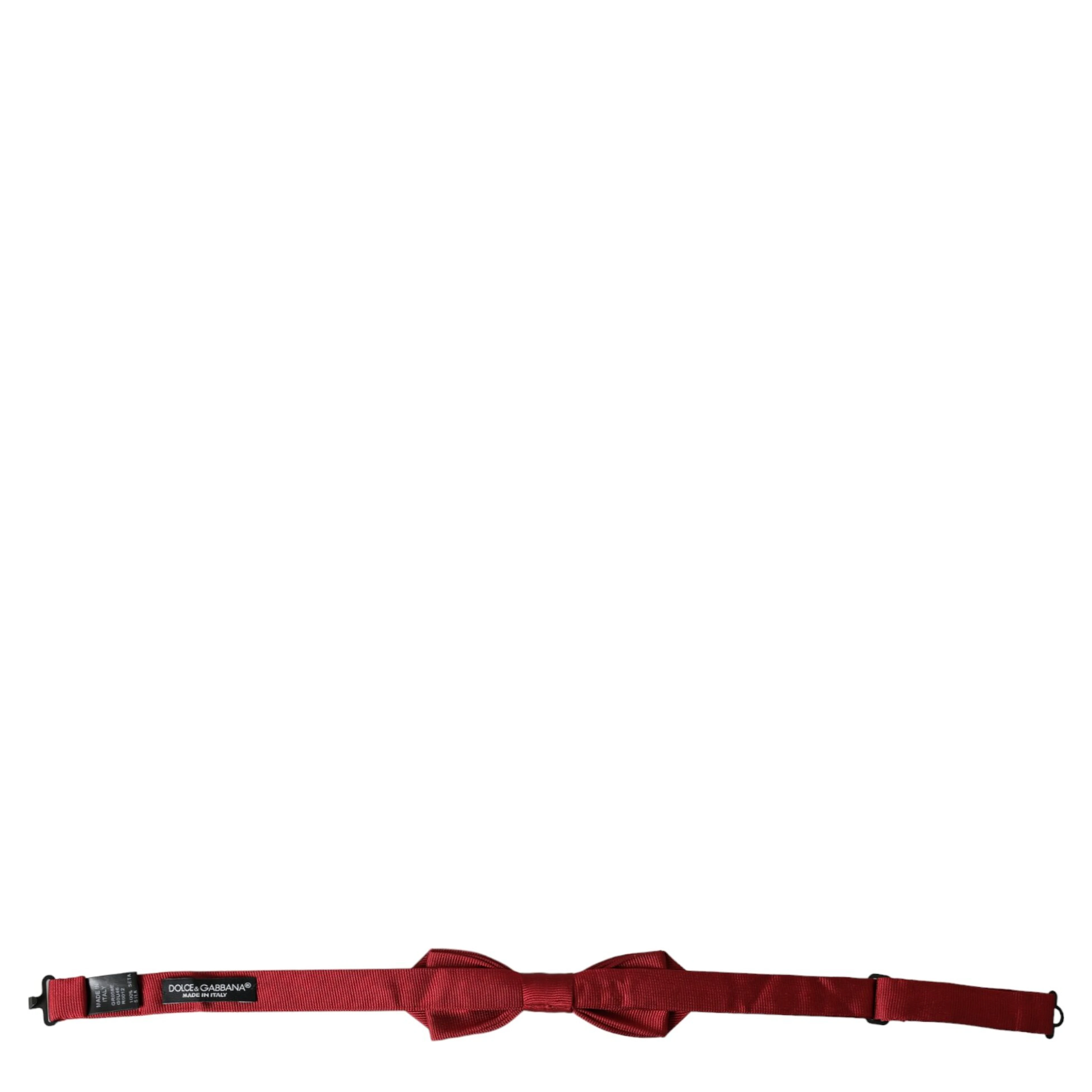 Red Silk Jacquard Adjustable Neck Men Bow Tie
