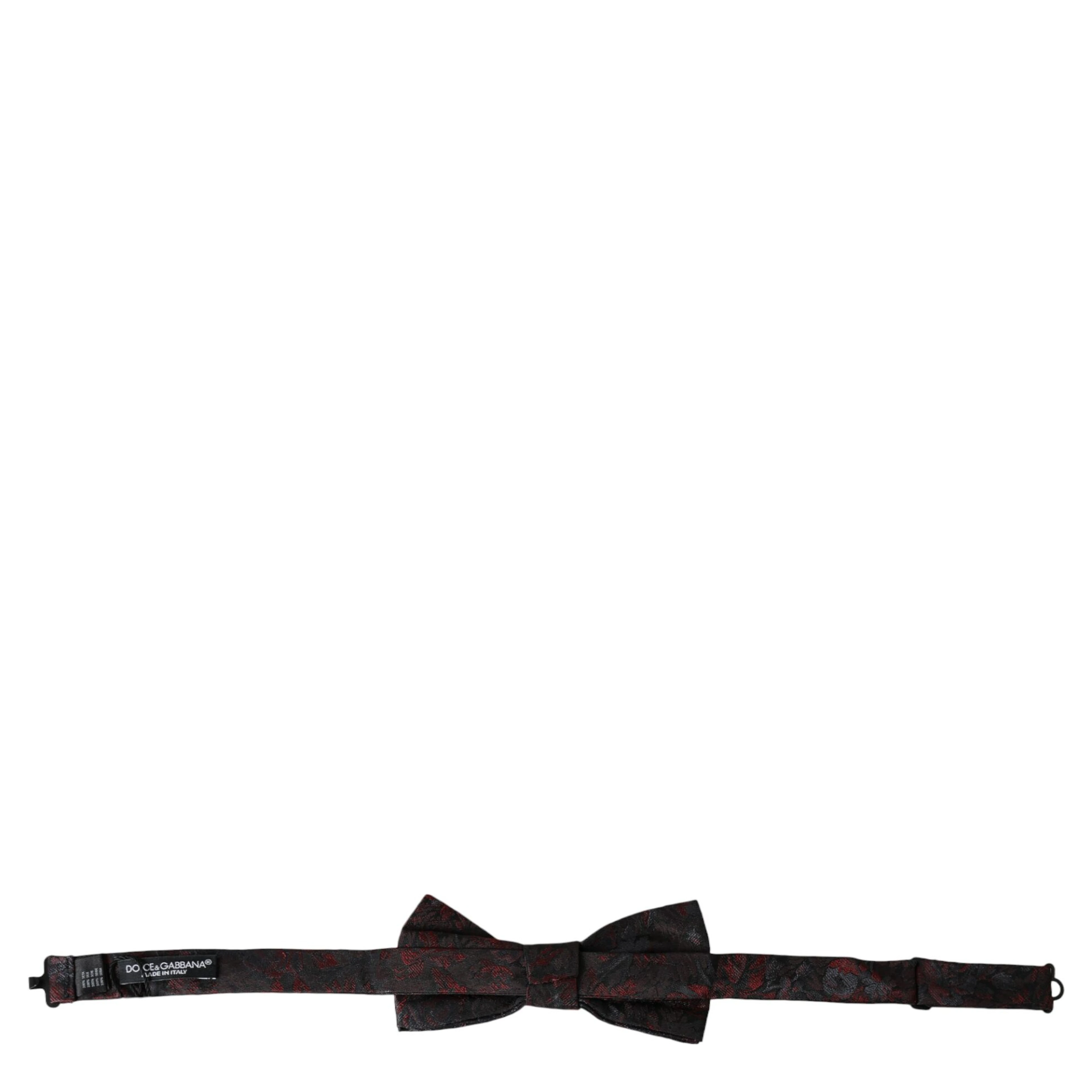 Red Black Floral Adjustable Neck Men Bow Tie