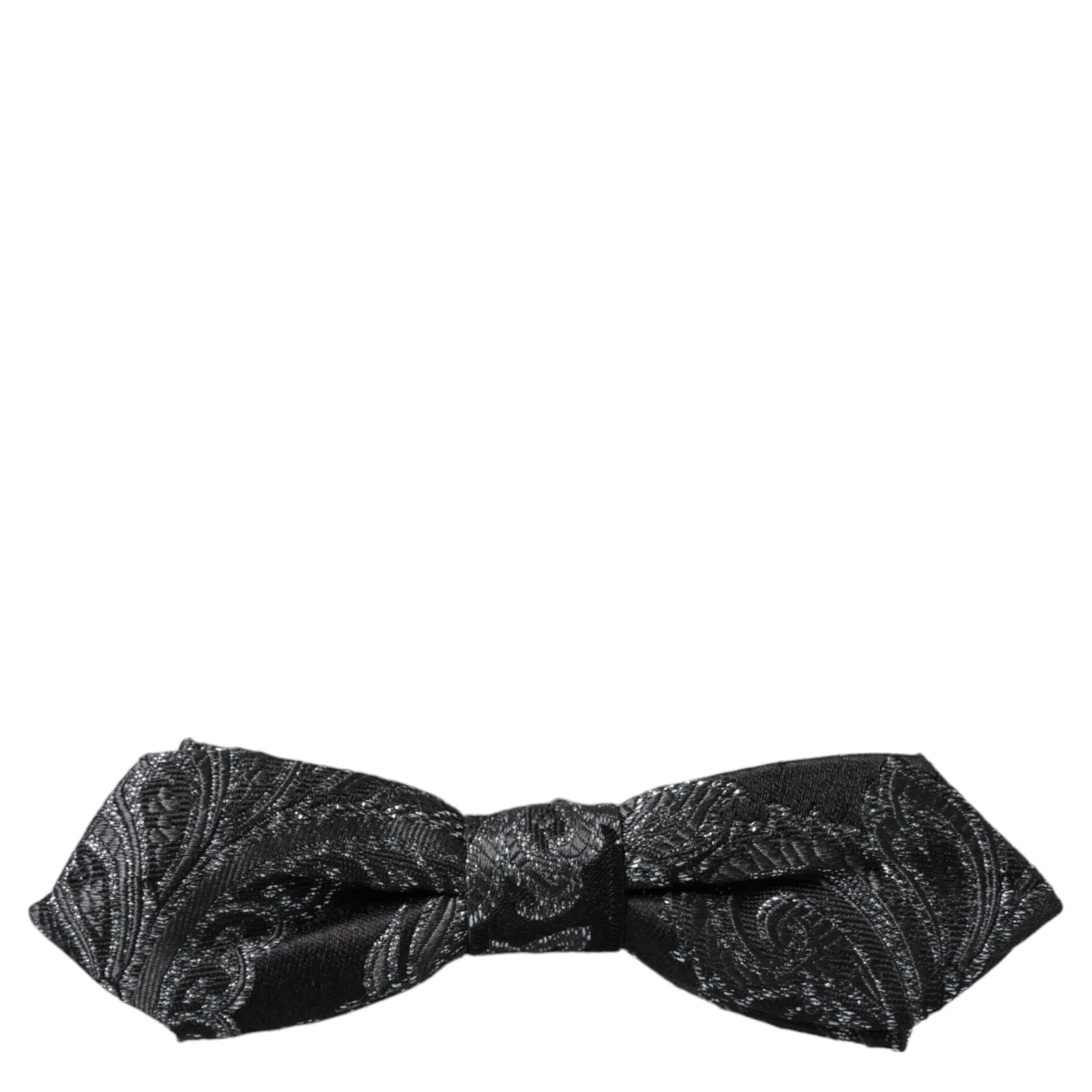 Black Silk Jacquard Adjustable Neck Men Bow Tie