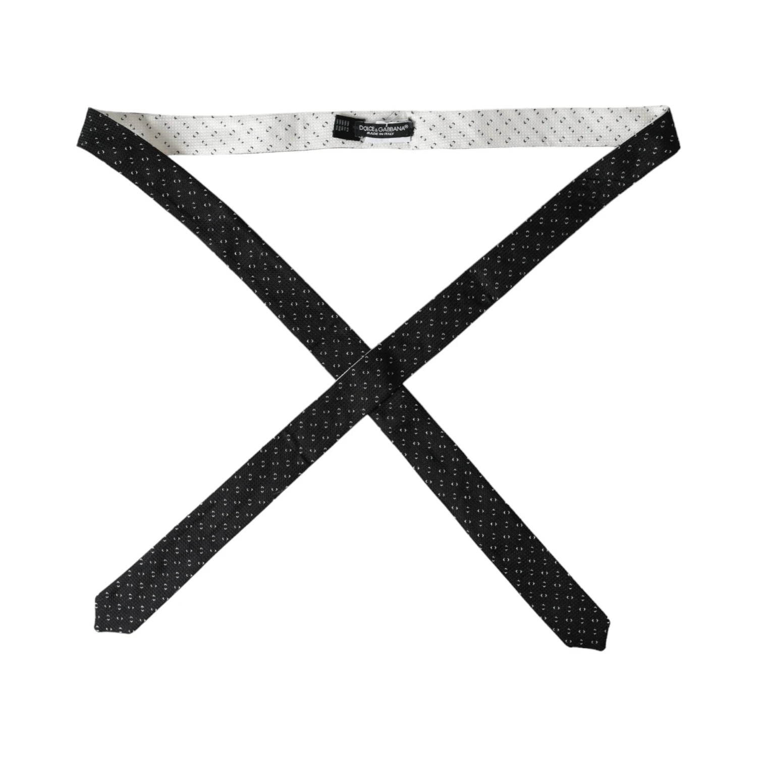 Black White Patterned Adjustable Tie