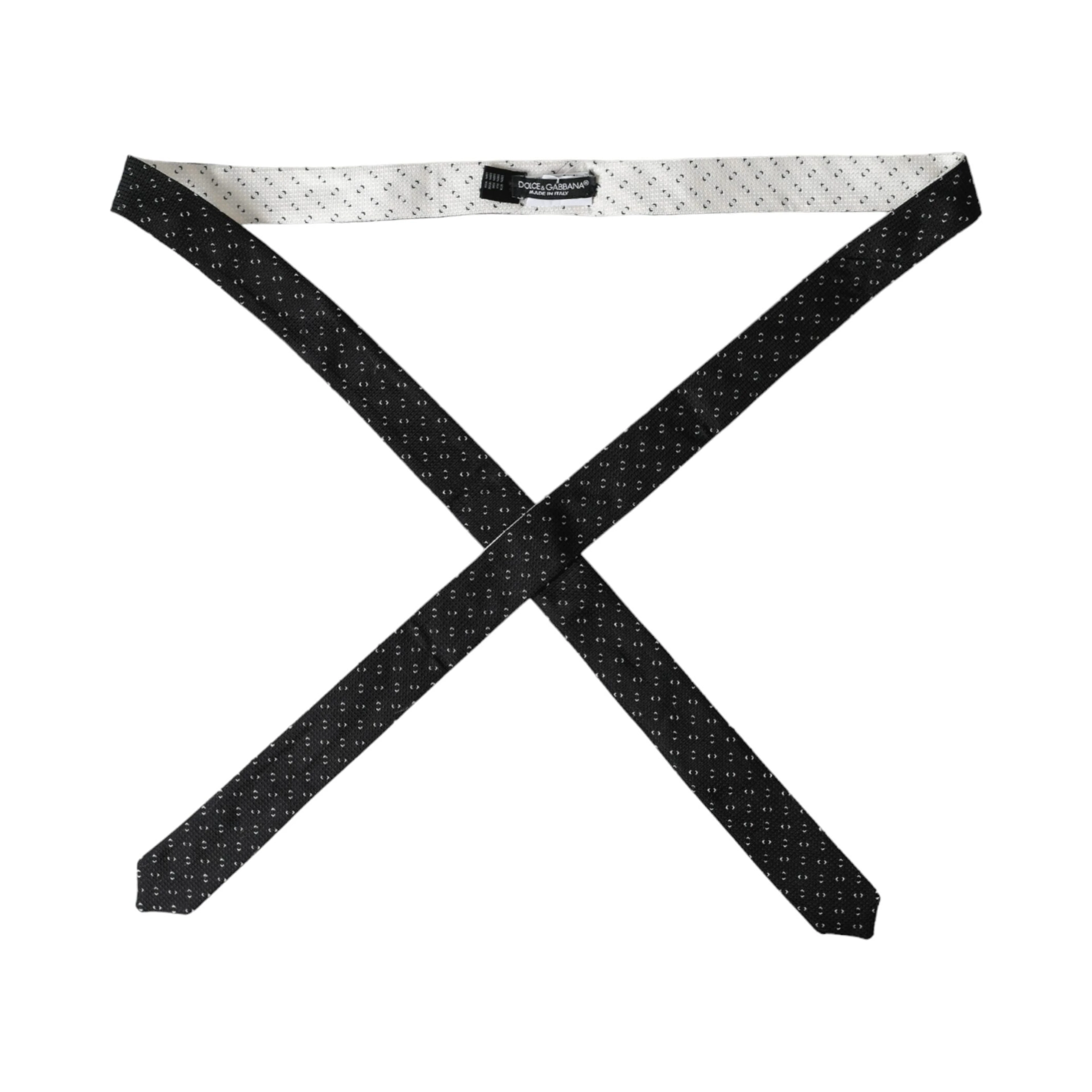 Black White Patterned Adjustable Tie