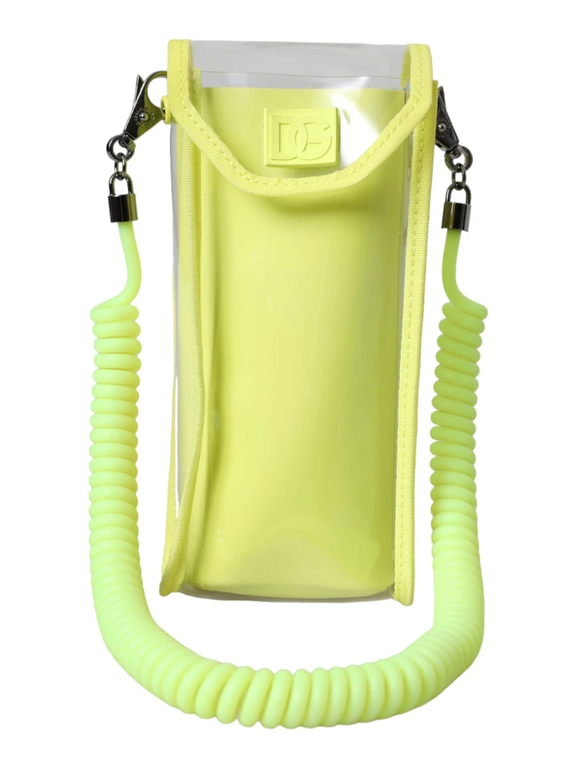 Yellow Green Plastic DG Logo Neck Strap Cardholder Wallet