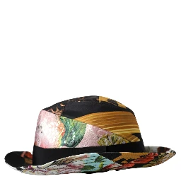 Multicolor Patchwork Women Fedora Wide Brim Hat