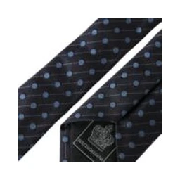 Black Blue Polka Dot Silk Adjustable Men Tie