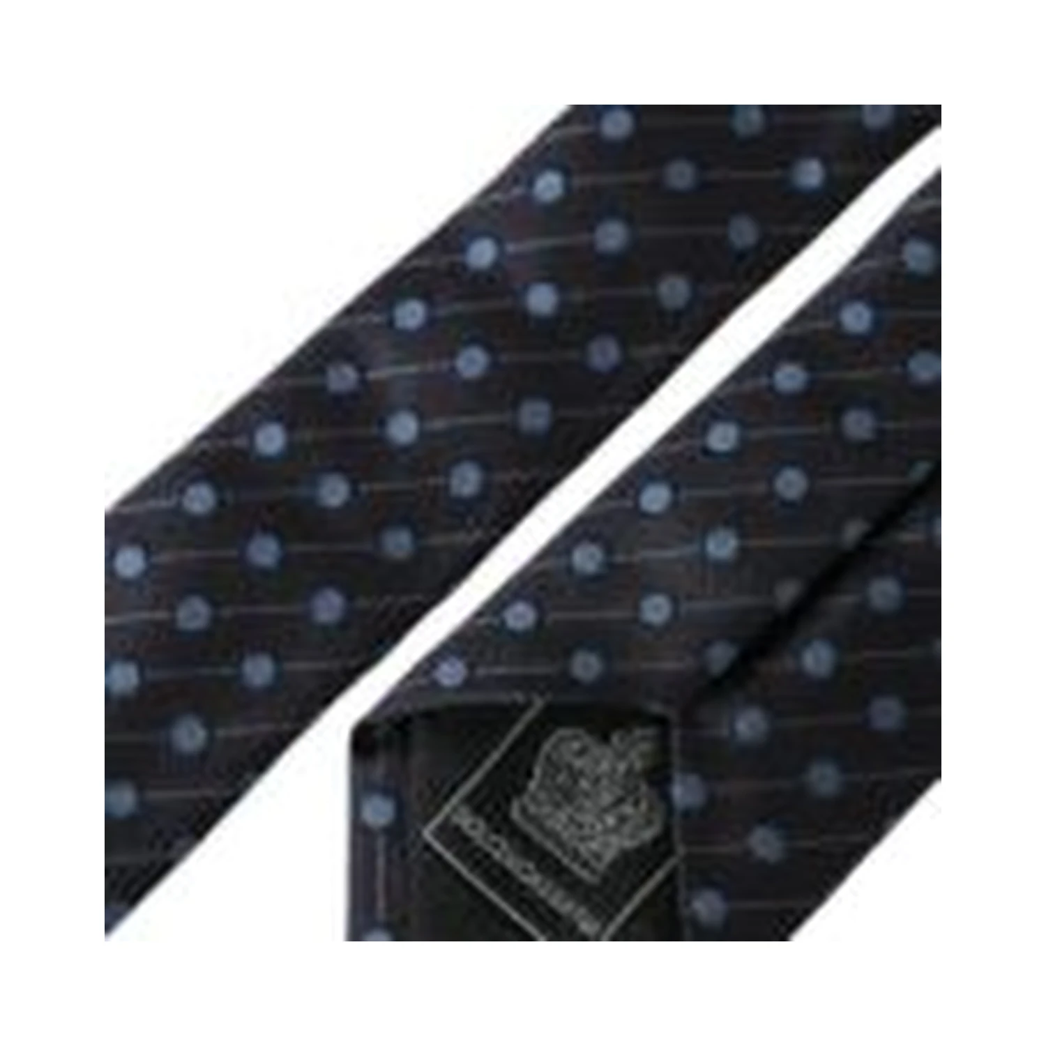 Black Blue Polka Dot Silk Adjustable Men Tie