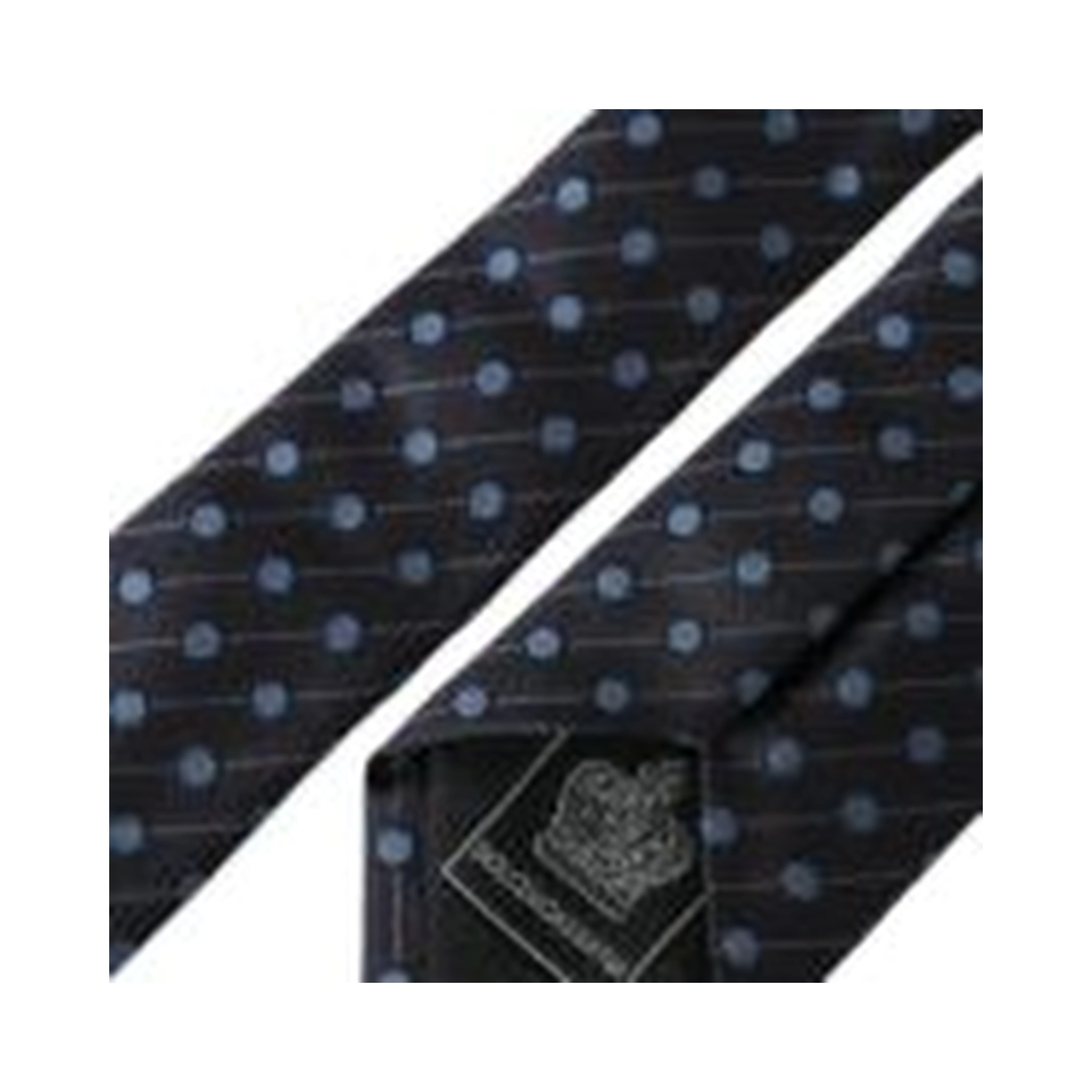 Black Blue Polka Dot Silk Adjustable Men Tie