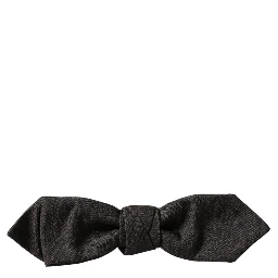 Black Silk Adjustable Neck Men Bow Tie