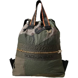Military Green Patchwork Rucksack Backpack Bag