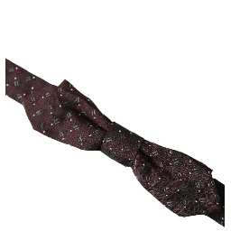 Maroon Silk Patterned Adjustable Neck Papillon Bow Tie