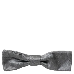 Gray Satin Silk Adjustable Neck Men Papillon Bow Tie