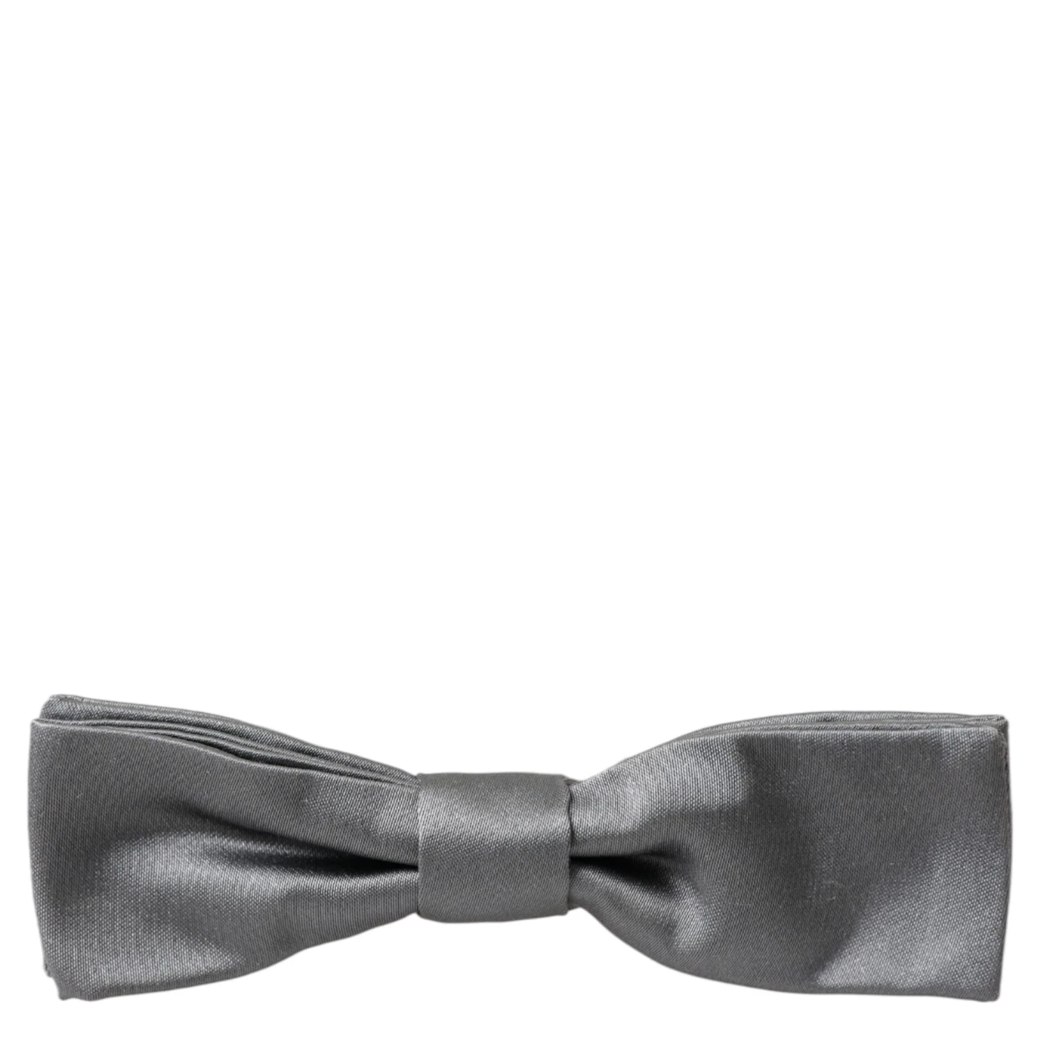Gray Satin Silk Adjustable Neck Men Papillon Bow Tie