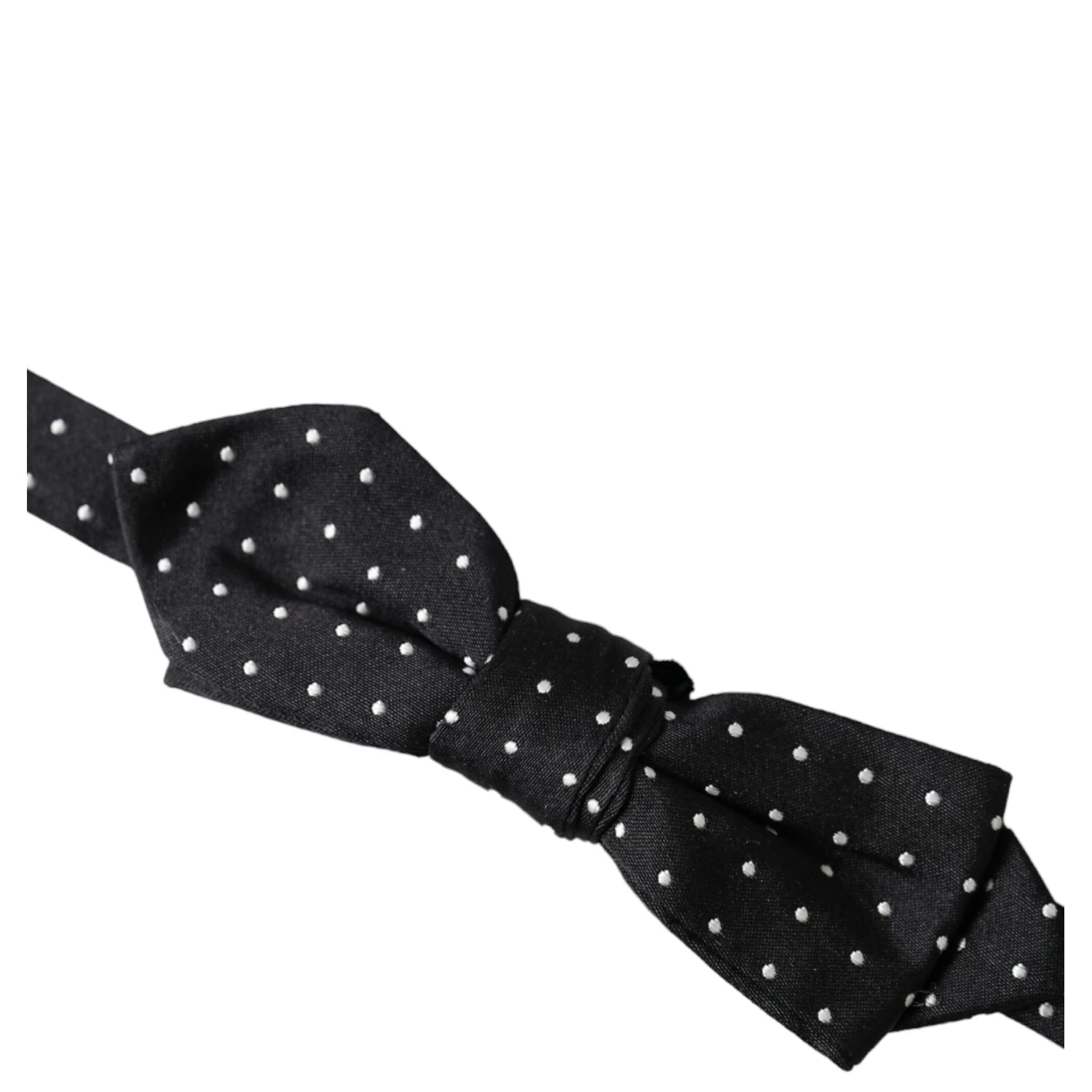 Black Silk Polka Dot Adjustable Neck Men Papillon Bow Tie