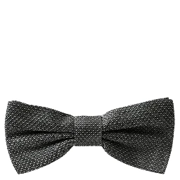 Gray Silk Patterned Adjustable Neck Men Bow Tie