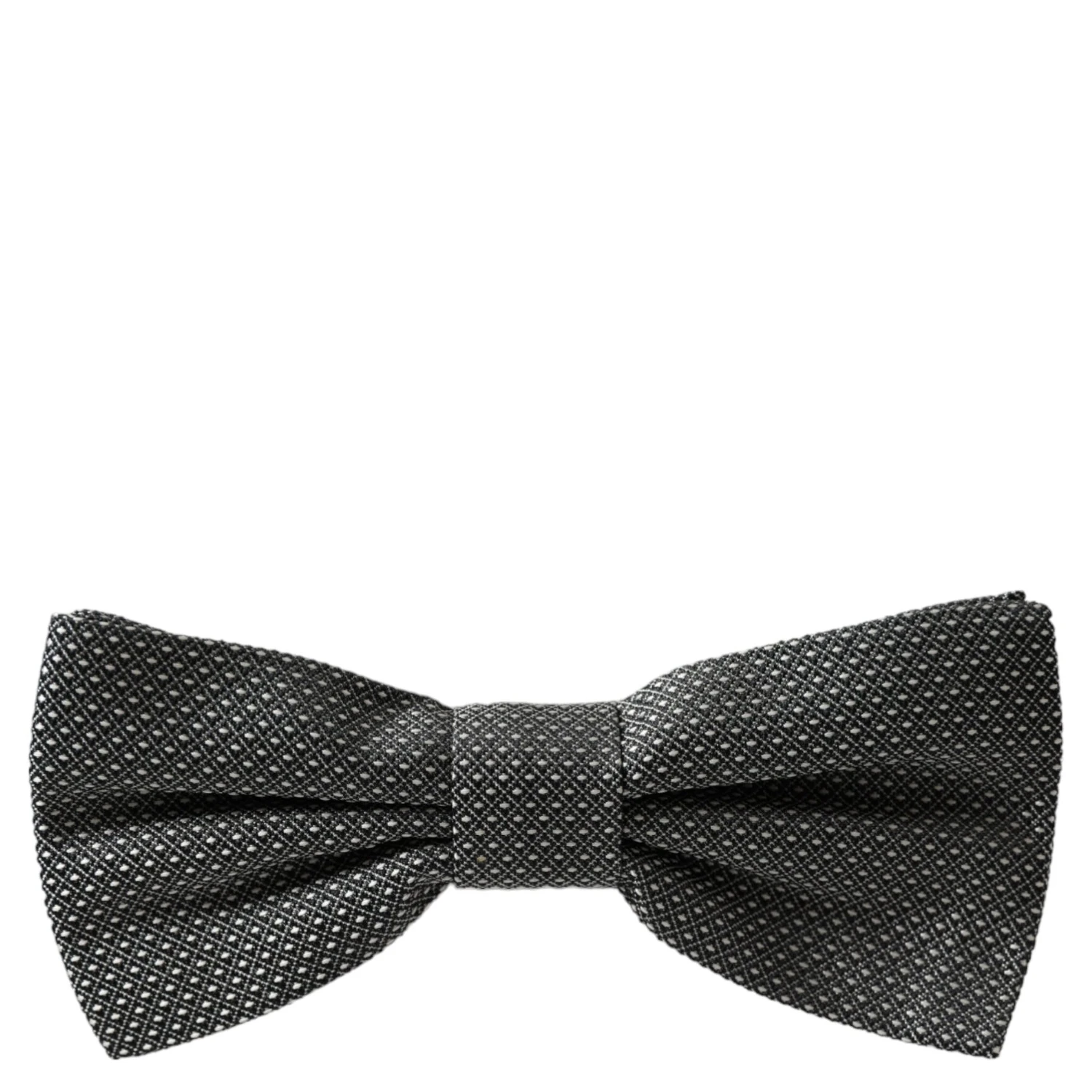 Gray Silk Patterned Adjustable Neck Men Bow Tie