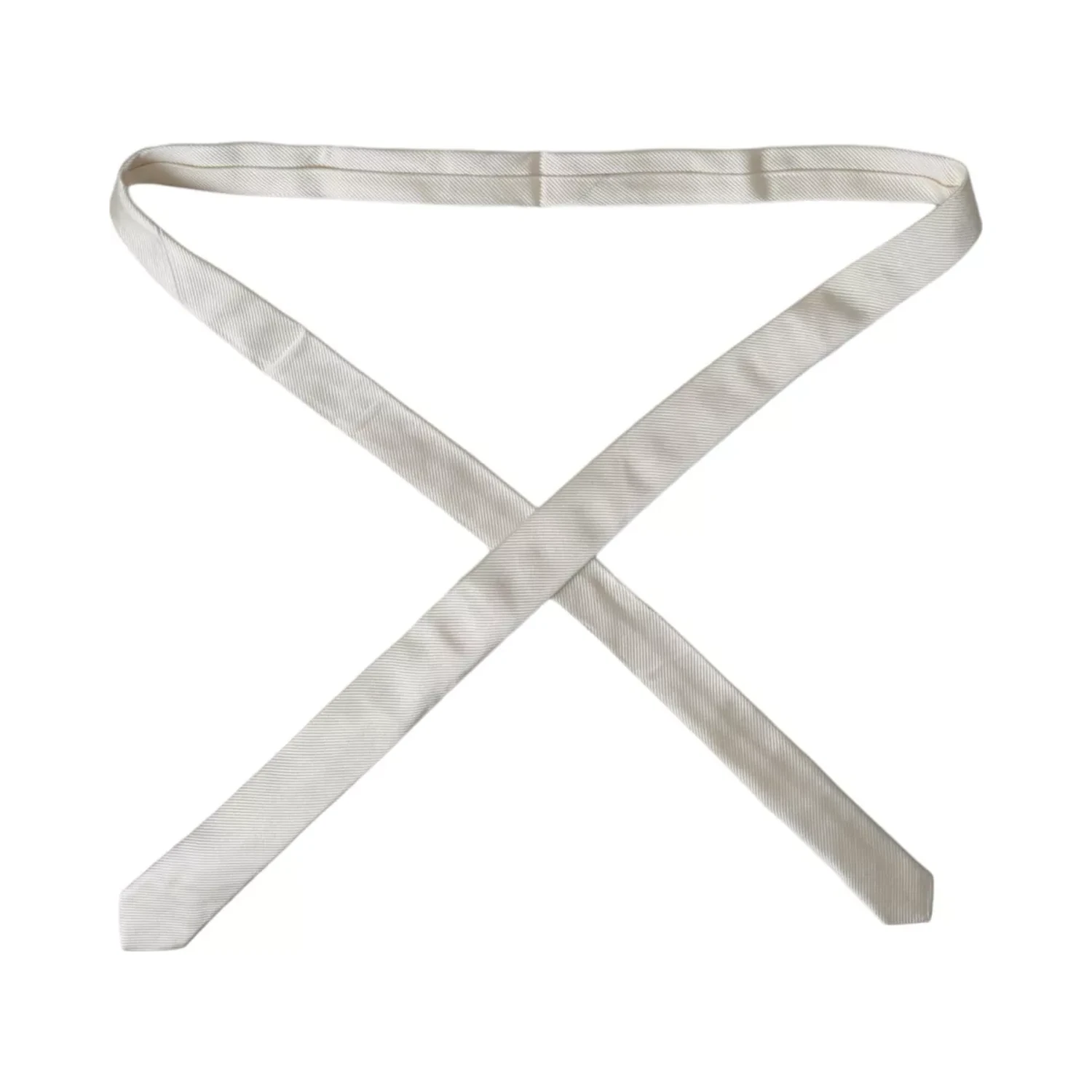 White Solid 100% Silk Adjustable Tie