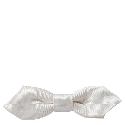 White Silk Adjustable Neck Men Papillon Bow Tie