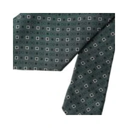 Green Silk Branded Logo Adjustable Men Tie