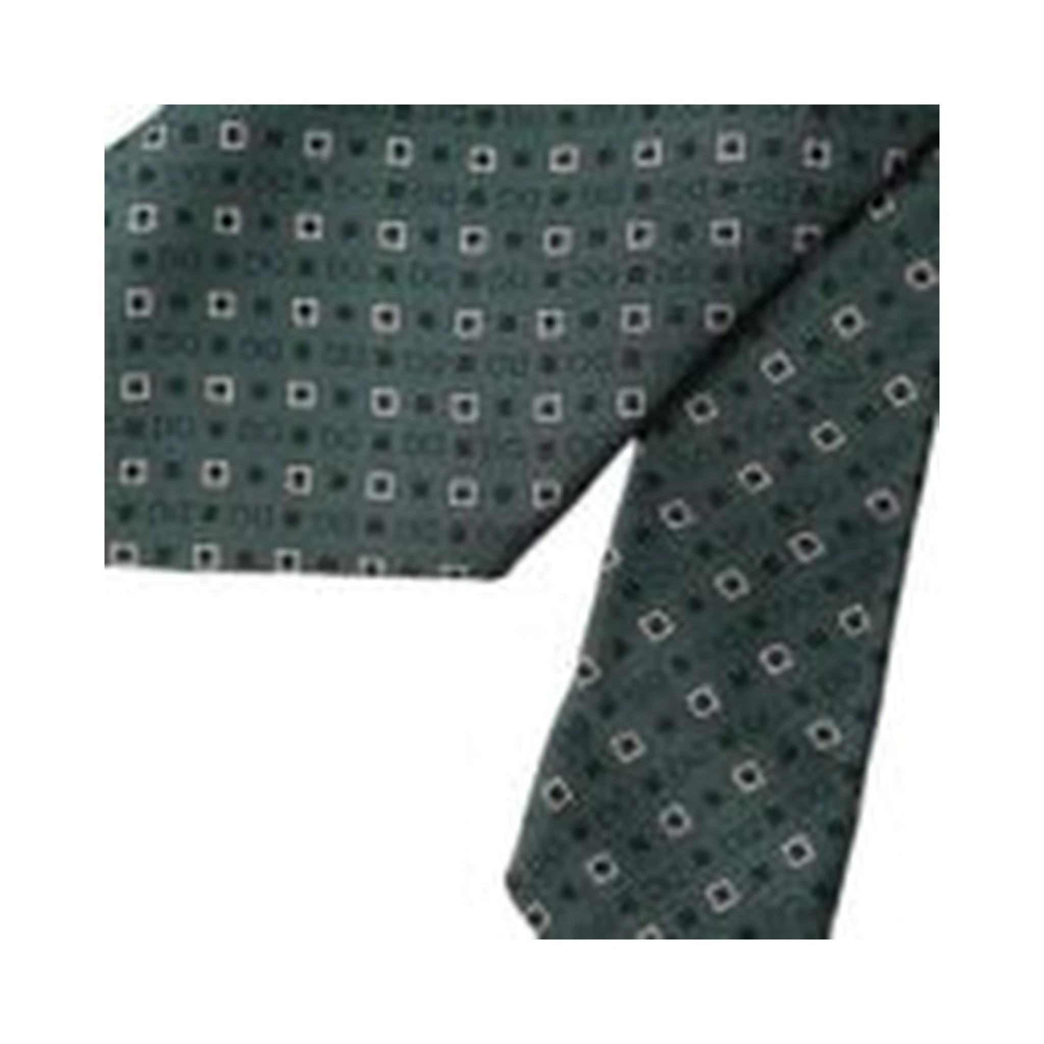 Green Silk Branded Logo Adjustable Men Tie