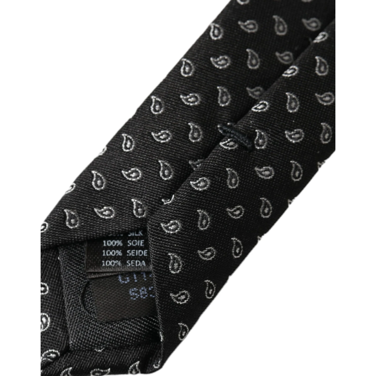 Black Jacquard Patterned Silk Adjustable Men Tie