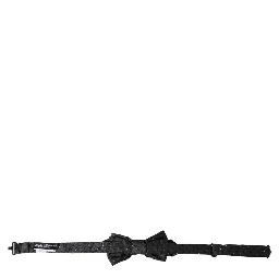Black Silk Patterned Adjustable Neck Men Papillon Bow Tie