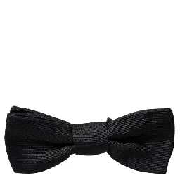 Black Silk Adjustable Neck Men Bow Tie