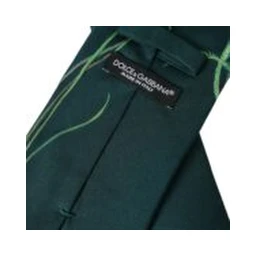 Green Printed 100% Silk Adjustable Men Tie