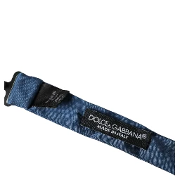 Blue Satin Silk Adjustable Neck Men Bow Tie