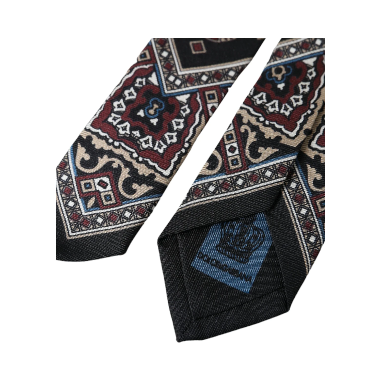 Black Printed 100% Silk Adjustable Men Tie