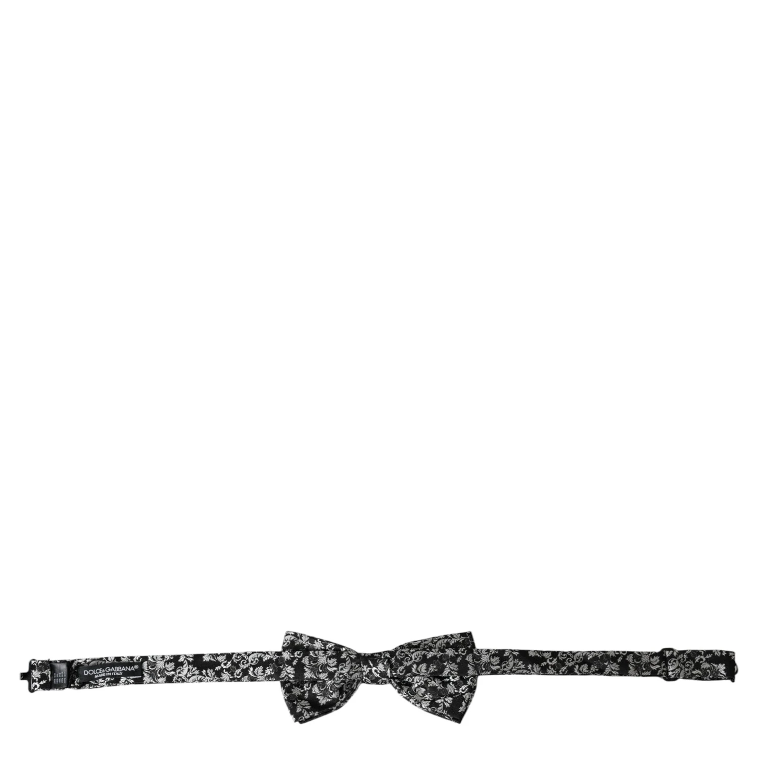 Black Floral Silk Adjustable Neck Men Bow Tie