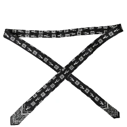 Black Patterned 100%Silk Adjustable Tie