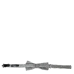 Gray Silk Polka Dot Adjustable Neck Men Papillon Bow Tie