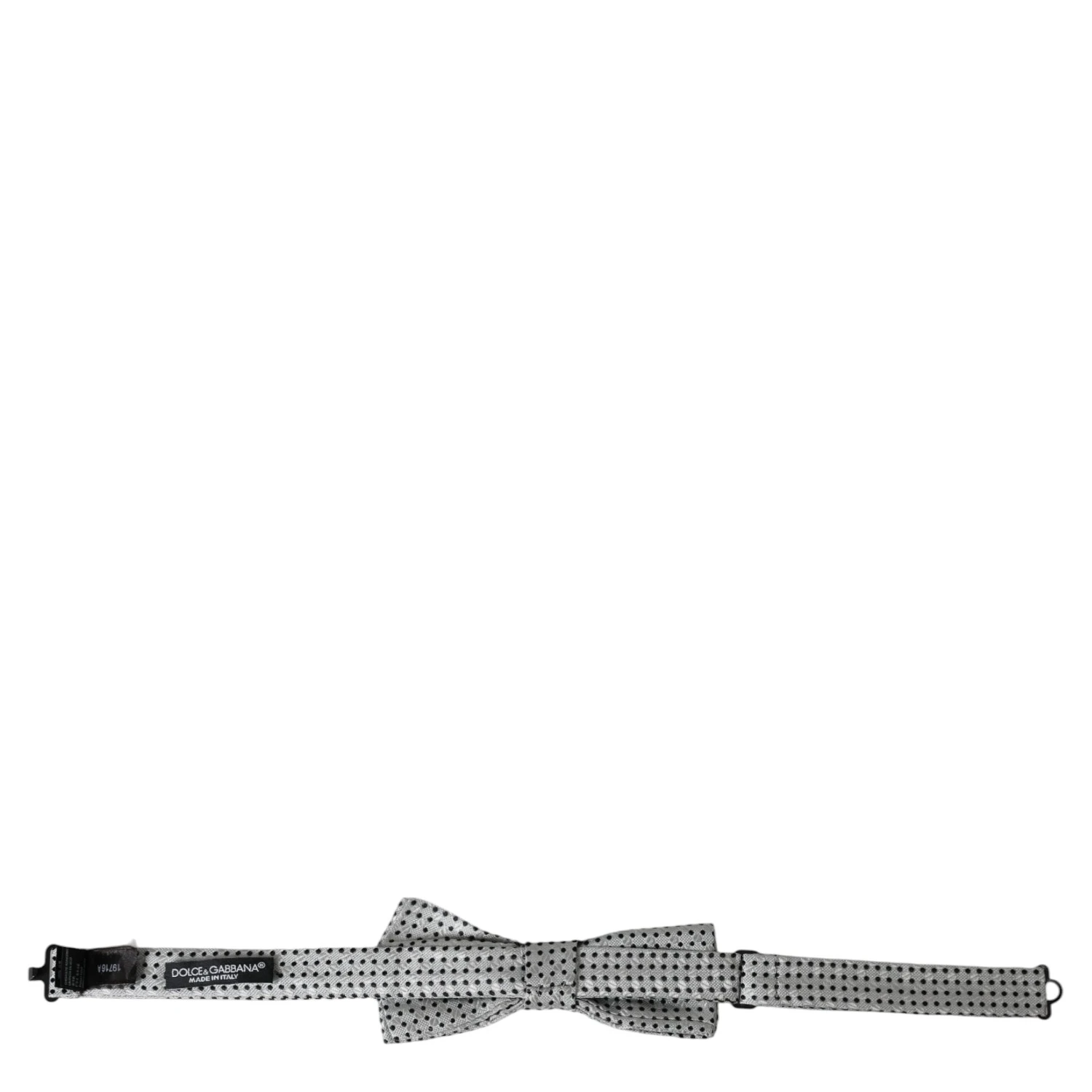 Gray Silk Polka Dot Adjustable Neck Men Papillon Bow Tie