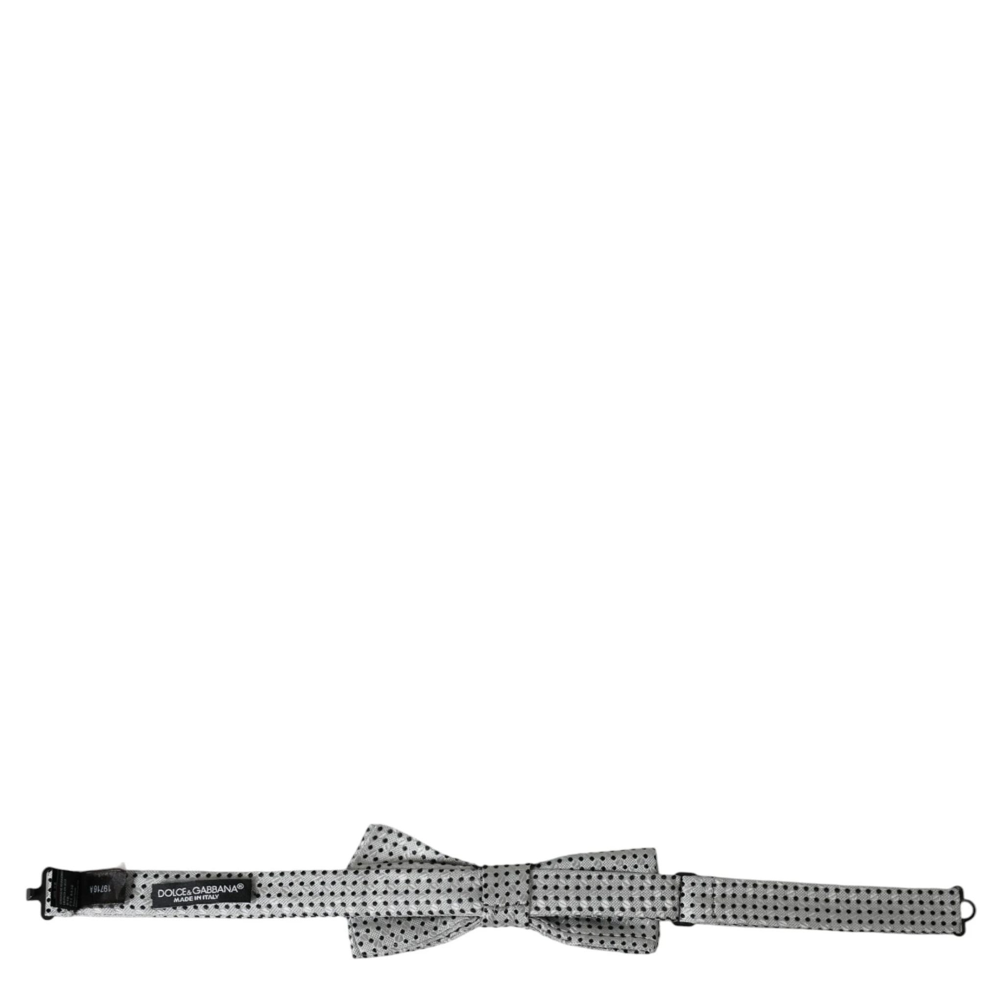 Gray Silk Polka Dot Adjustable Neck Men Papillon Bow Tie