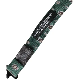 Mint Green Floral Adjustable Neck Men Bow Tie